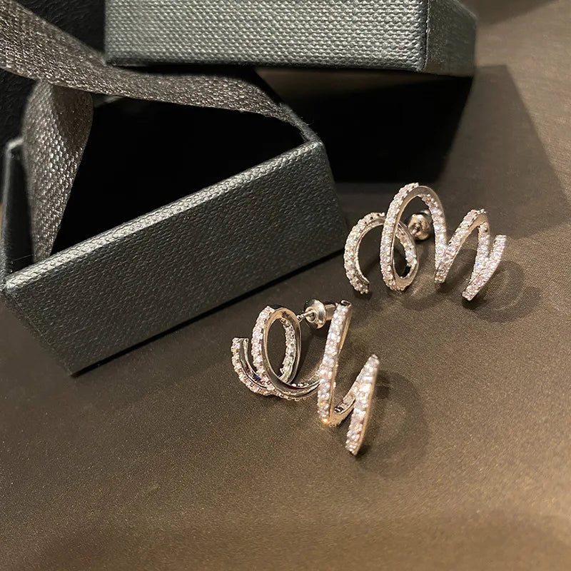Huitan Twisted Geometric Drop Earrings – CZ Fashion Jewelry Drop Earrings Axl