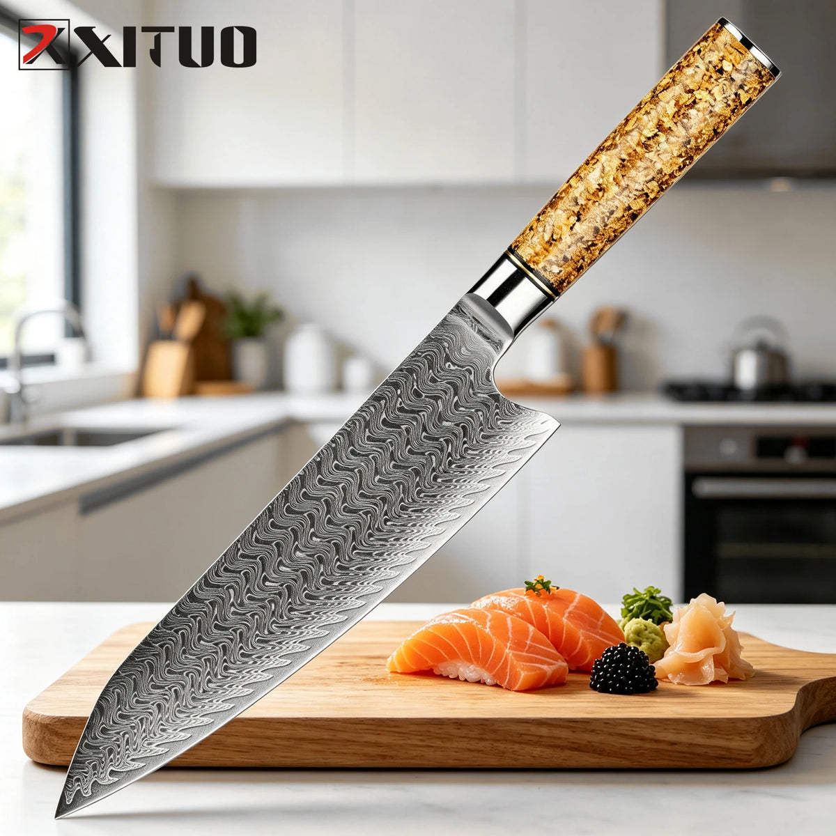 XITUO 8" Damascus Gyuto Chef Knife – 67-Layer Japanese Steel Damascus Chef Knife Axl Chef Knife