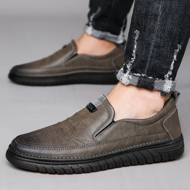 Men's Slip-On Leather Loafers – Lightweight Driving Shoes Men's Loafers Axl