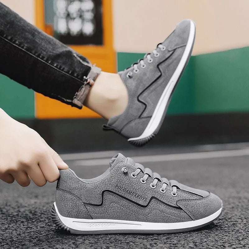 Men's Leather Athletic Sneakers – Lightweight Breathable Running Shoes Men's Athletic Sneakers Axl