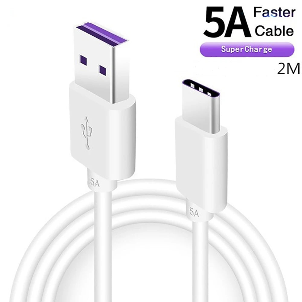 2M USB-C Fast Charge Cable 5A – Samsung, Huawei, Xiaomi USB-C Charging Cable Axl