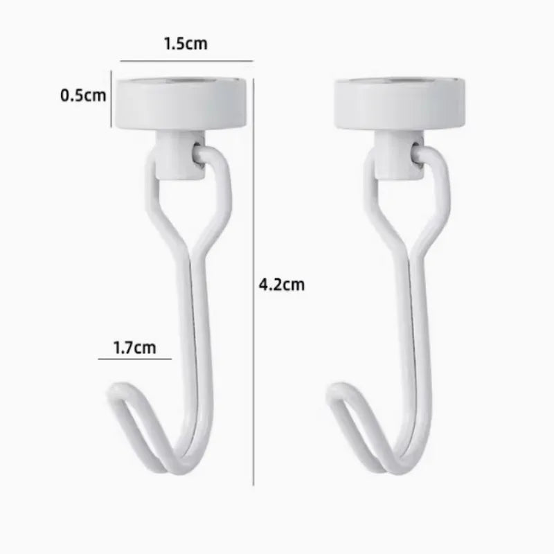 Neodymium Magnetic Hooks 5KG – 360° Swivel No-Drill, 4-Pack Magnetic Hooks Axl 2pcswhite