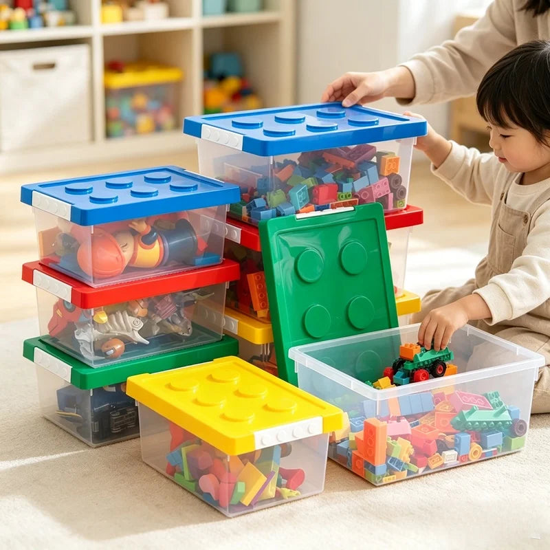 Plastic Kids Storage Box – Toy & Building Block Organizer Plastic Storage Box Axl