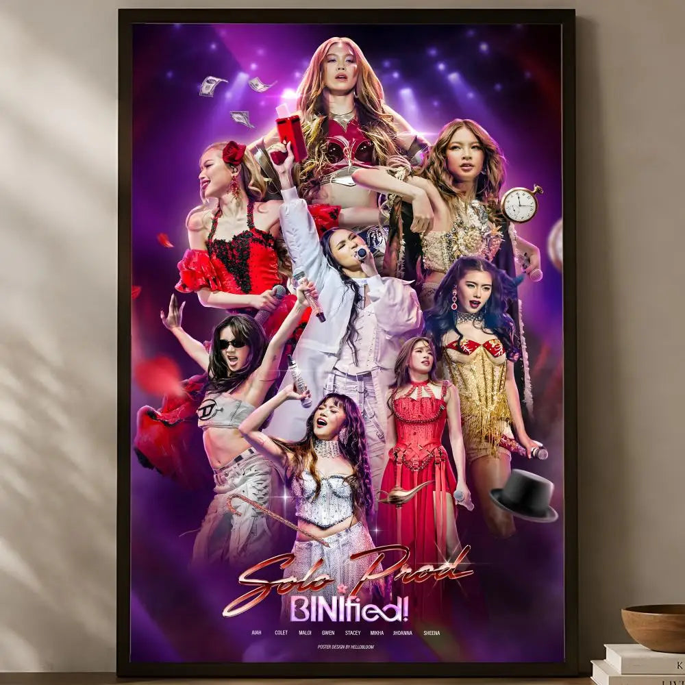 BINI Music Self-Stick Wall Poster – HD Waterproof Room Decor