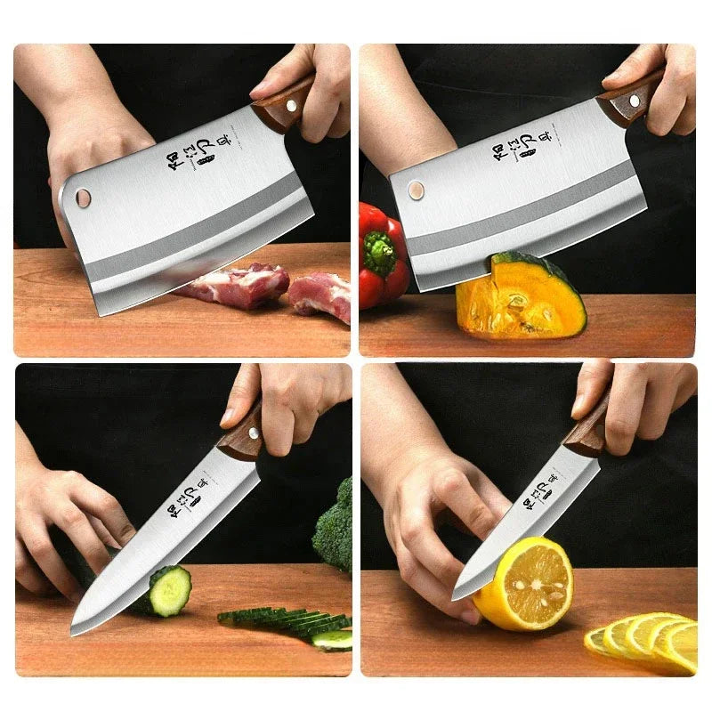 PLYS Chef's Stainless Steel Cleaver Knife – Sharp 18cm Blade Chef's Cleaver Knife Axl