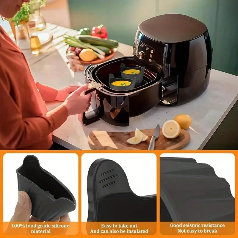 KEMORELA 4-Pack Silicone Ramekins – Air Fryer & Muffin Molds Silicone Baking Molds Axl