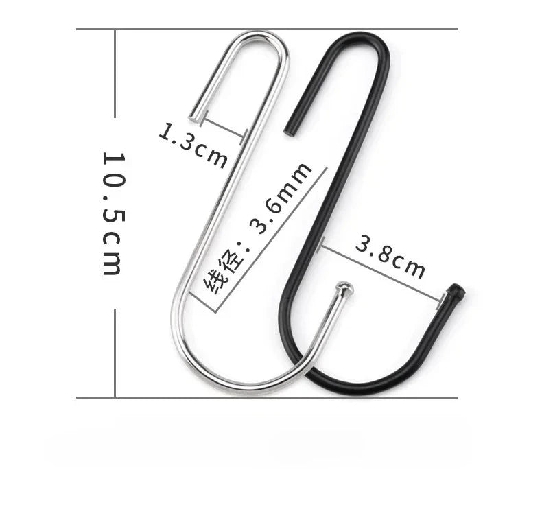 10-Pack S-Hooks Hanging Rack for Kitchen, Bathroom & Storage S-Hooks Set Axl