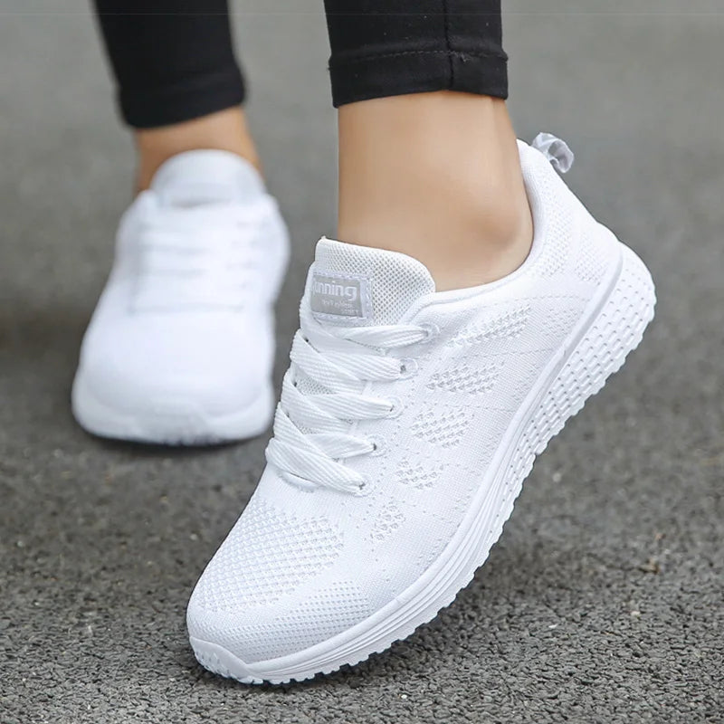 HAJINK Women's Lightweight Casual Sneakers – Lace-Up Trainers Women's Sneakers Axl