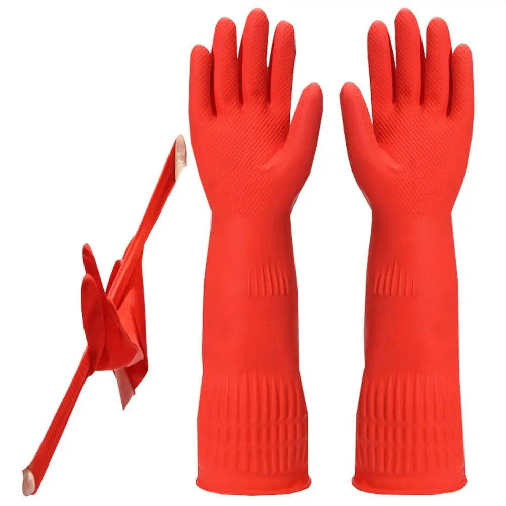 Heavy Duty Rubber Gloves – Extra Long Chemical Resistant Gauntlets Protective Rubber Gloves Axl