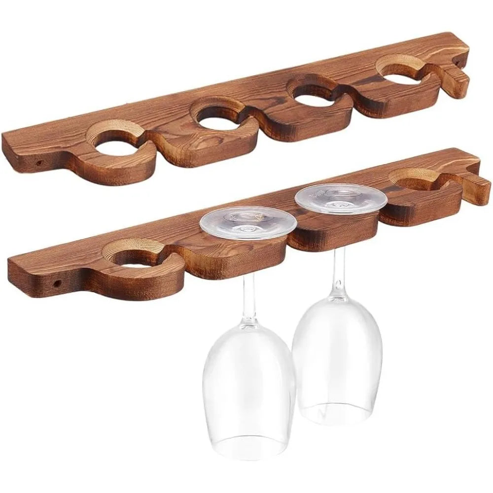 2pc Wood Stemware Rack – Hanging Wine Glass Holder, 8 Holes Wine Glass Rack Axl AECH04-19617