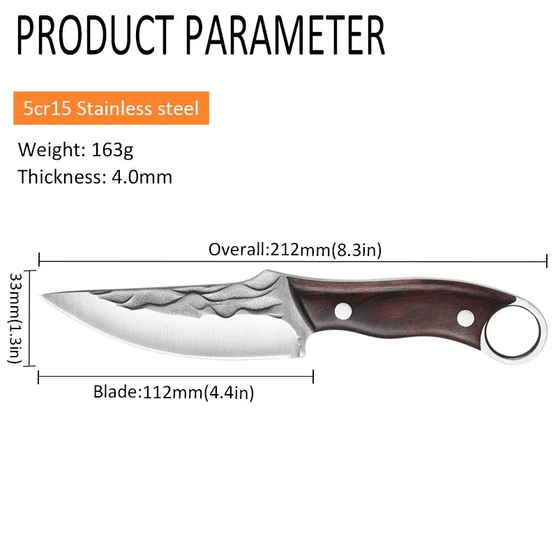 Hand-Forged Butcher Knife – 11" Stainless Steel Kitchen Knife Kitchen Butcher Knife Axl