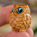 Mini Wood Carved Owl Pendant – Green Sandalwood DIY Ornament Wood Carved Ornament Axl 1pc