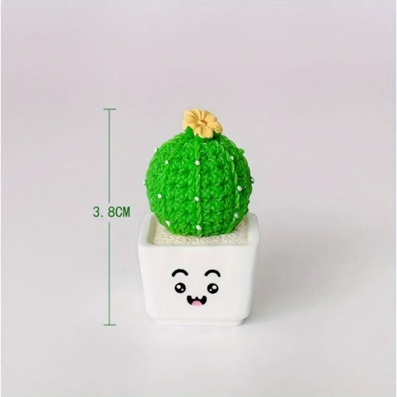 Resin Mini Cactus Figurines Set of 4 – Desk & Home Decor Decorative Figurines Axl