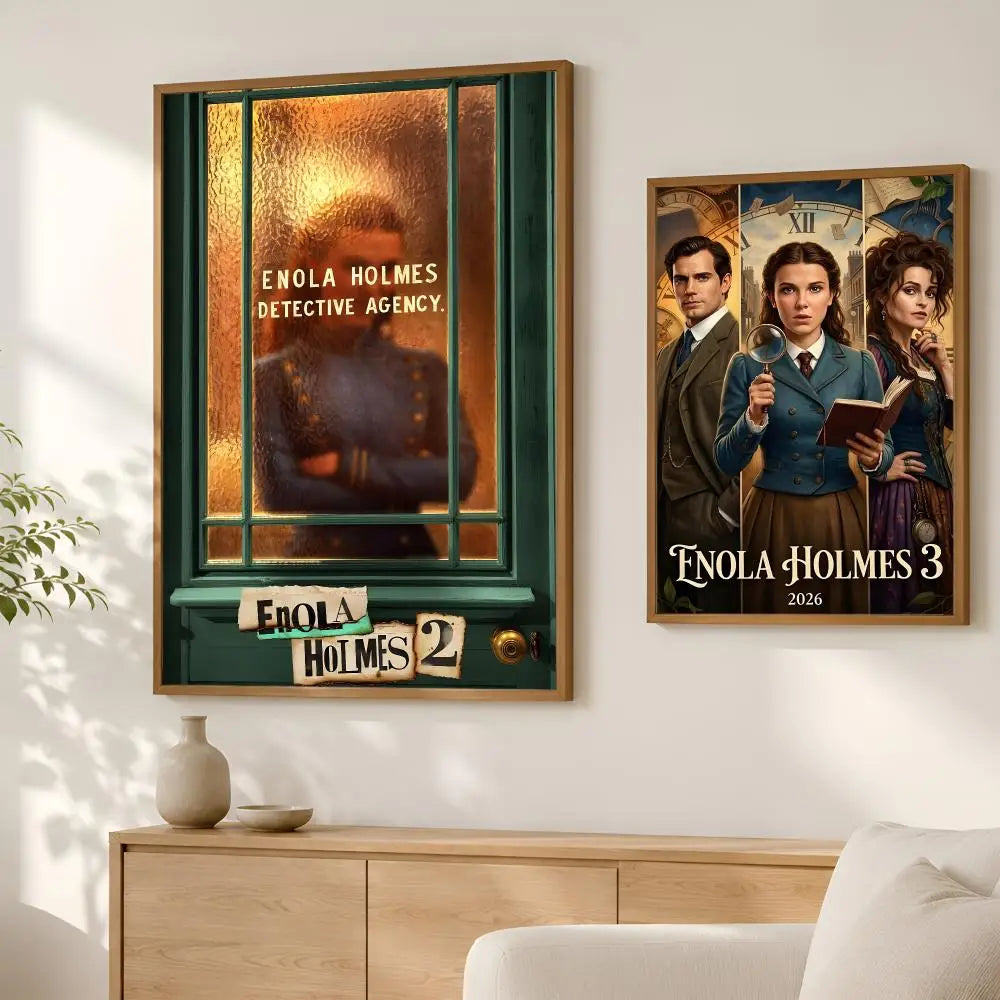 Enola Holmes Movie Poster – Self-Stick HD Waterproof Wall Art Wall Art Poster Axl