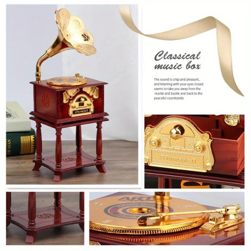 Eight-Tone Gramophone Retro Music Box | Classic Phonograph Gift Retro Music Box Axl