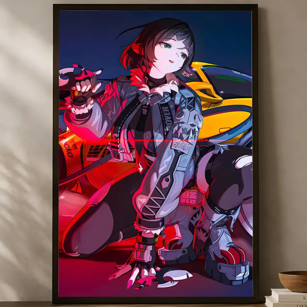 Zenless Zone Zero Self-Stick HD Wall Poster – Waterproof Wall Art Poster Axl White14 15X20cmNoframe
