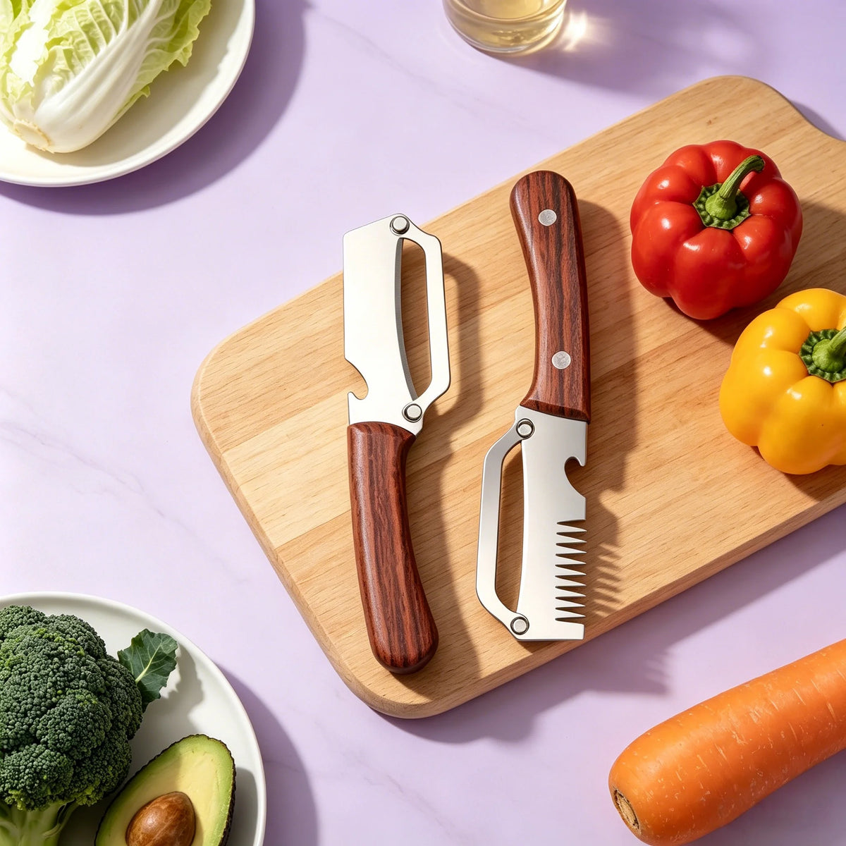 Stainless Steel Vegetable Peeler & Fruit Cutting Knife Set Vegetable Peeler Set Axl