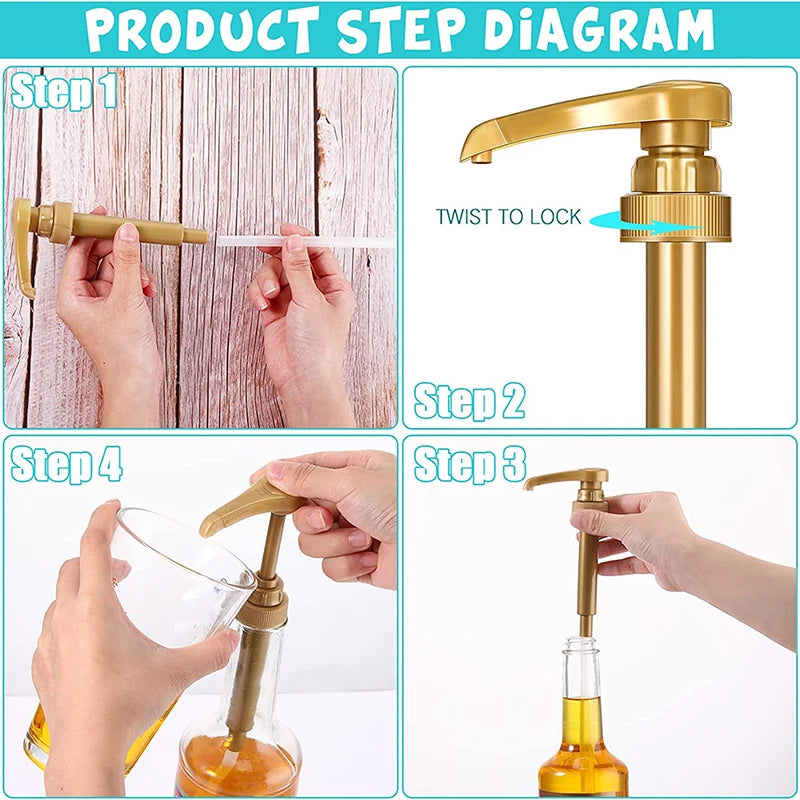 750ml Syrup Pump Dispenser – 10ml Dose, Food-Grade PP Syrup Pump Dispenser Axl
