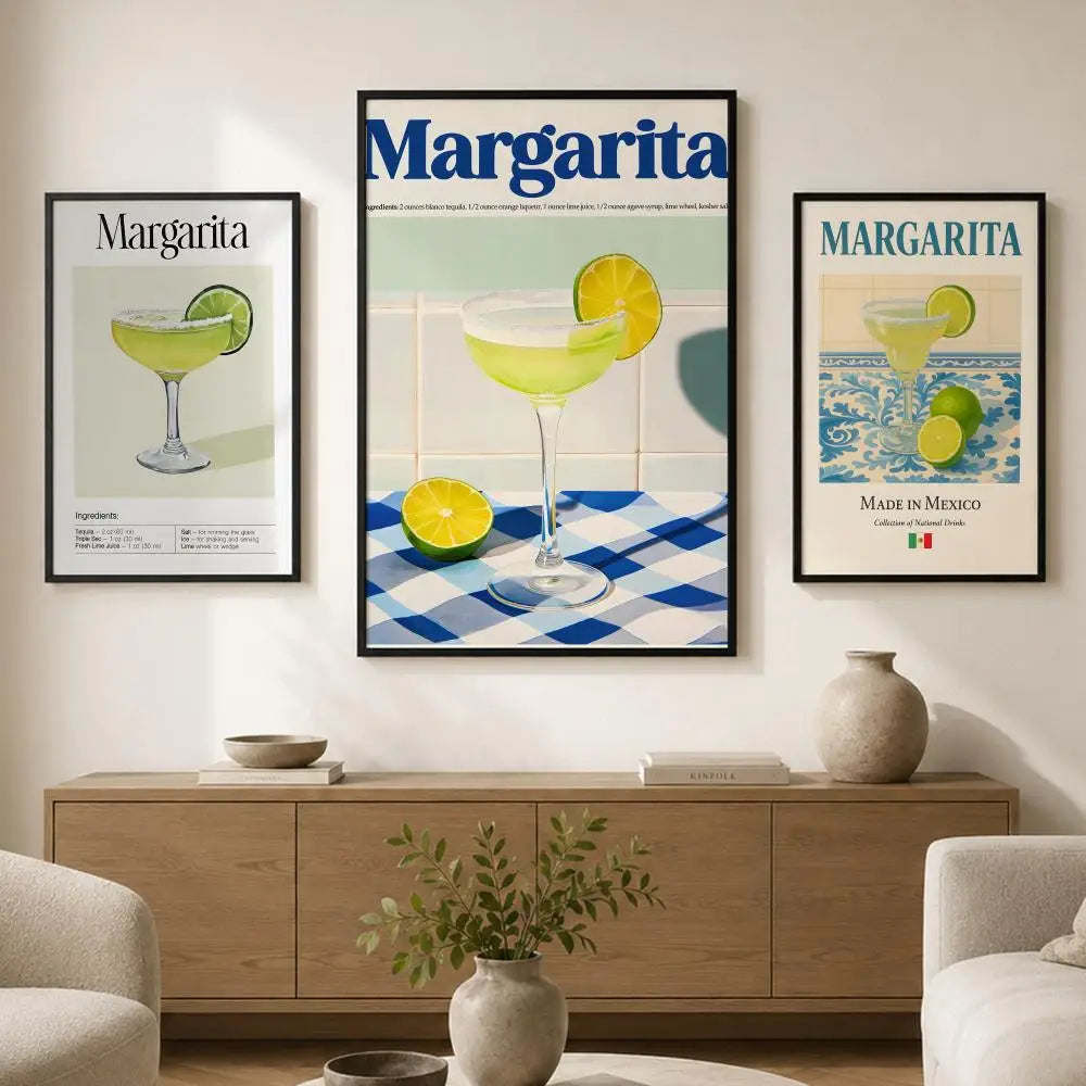 Cocktail Margarita Wall Poster – Self-Adhesive Waterproof Art Wall Art Poster Axl