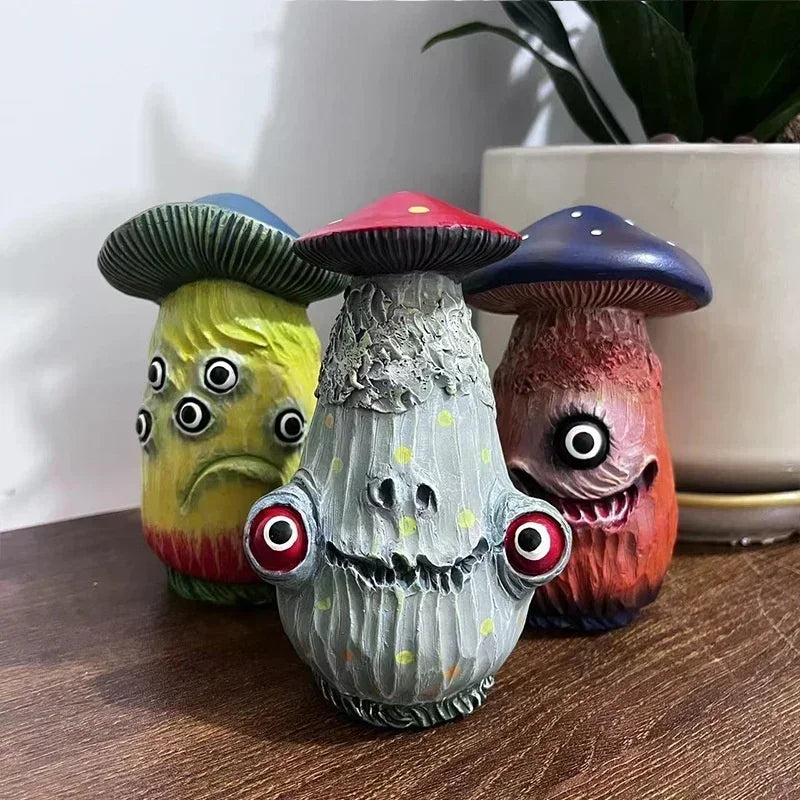 Resin Monster Skull Mushroom Figurine – Home & Garden Decor Resin Decorative Figurine Axl