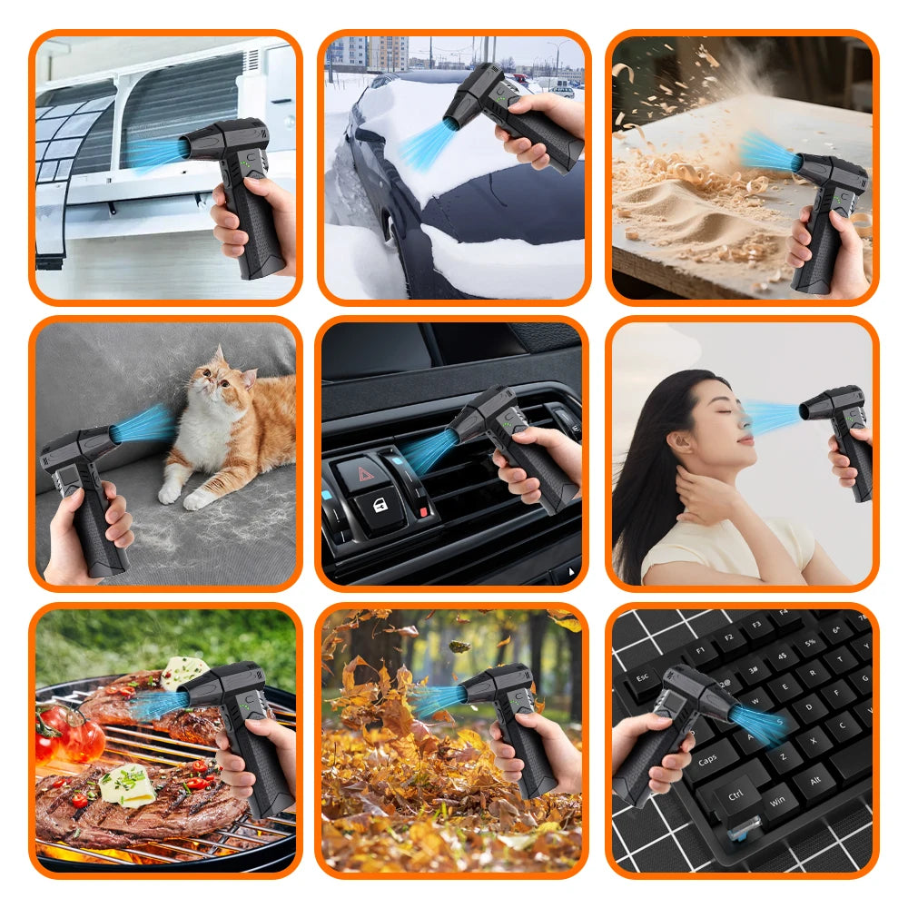 Portable Turbo Jet Blower Fan – Cordless 220km/h Airflow Portable Turbo Blower Axl