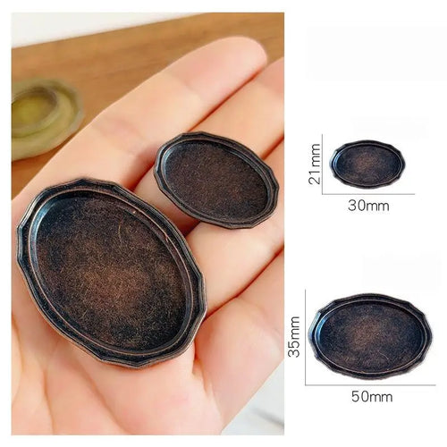 1/12 Dollhouse Miniature Oval Metal Dish – Retro Kitchen Plate Dollhouse Accessory Axl