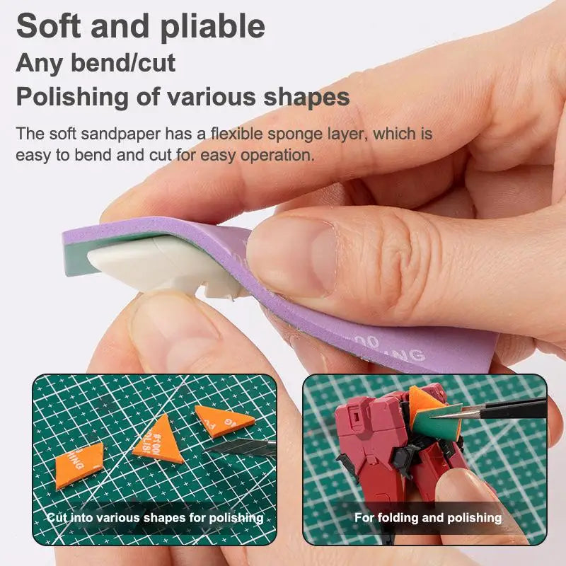 Wet/Dry Sponge Sandpaper Set 9/12 Pcs – #400 to #2000 Grit Sanding & Polishing Kit Axl