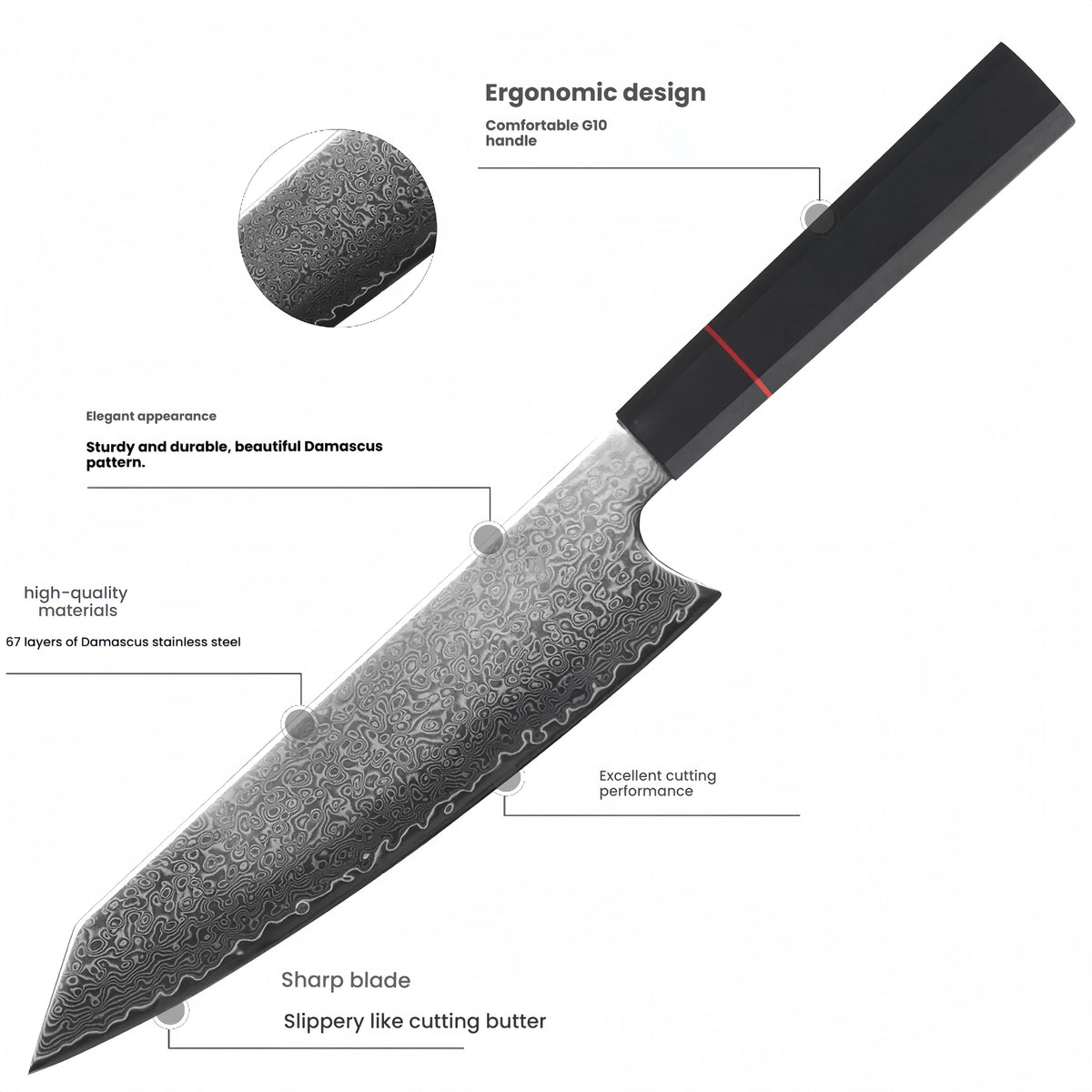 8-Inch Damascus Steel Chef Knife – Japanese-Style Kitchen Knife Damascus Chef Knife Axl