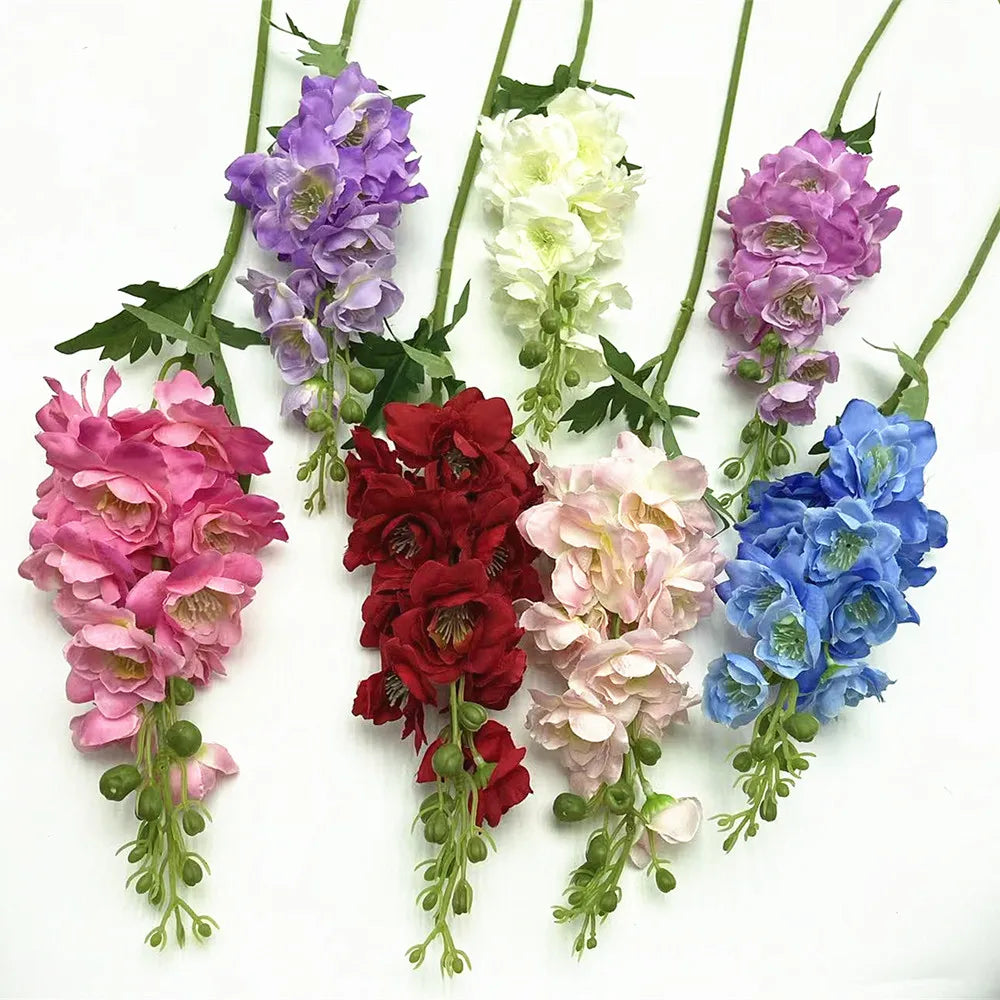 Artificial Delphinium Silk Flower Stems – Purple, Blue & White Artificial Flower Stems Axl