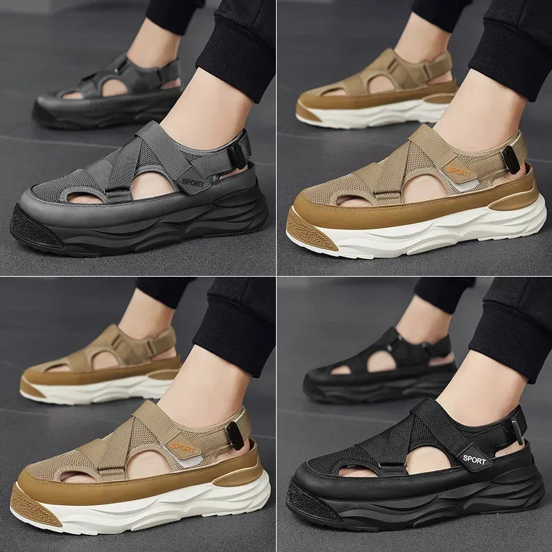 Men's Breathable Hollow-Out Slip-On Sandals | Thick Anti-Slip Sole Men's Sandals Axl