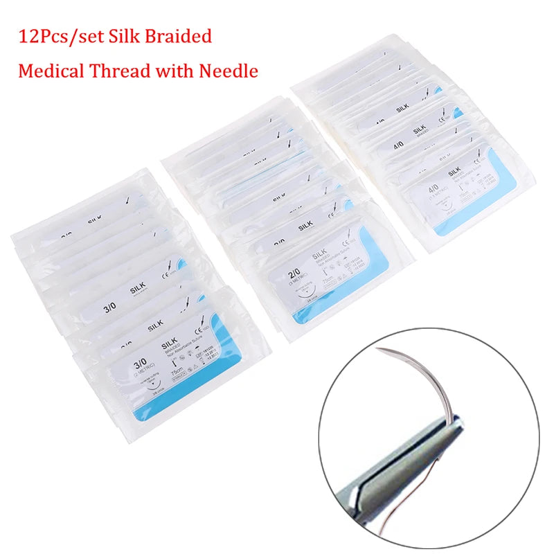 12-Piece Silk Suture Practice Kit – Dental Surgical Training Suture Practice Kit Axl