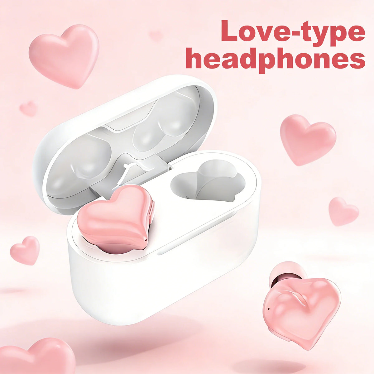 Heart-Shaped Wireless Bluetooth Earbuds – Cute TWS Gift for Girls Wireless Earbuds Axl
