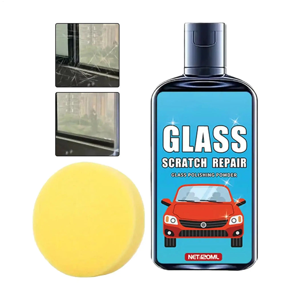 Car Glass Scratch Remover Polishing Wax 120ml + Sponge Car Glass Polish Axl