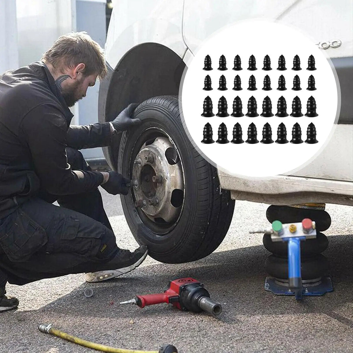 32-Piece Rubber Tire Repair Nail Kit – Car & Motorcycle Tire Repair Kit Axl