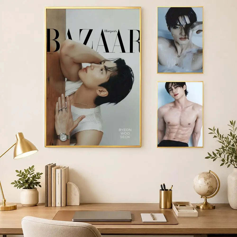 Byeon Woo-seok HD PVC Self-Stick Wall Poster | K-Drama Decor Wall Art Poster Axl