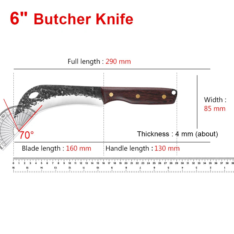 InLeung Hand Forged Kitchen Knife – Stainless Steel Wood Handle Chef Kitchen Knife Axl