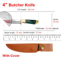 InLeung 7.5" Stainless Steel Boning Knife – Plastic Handle Boning Knife Axl B Knife With Cover