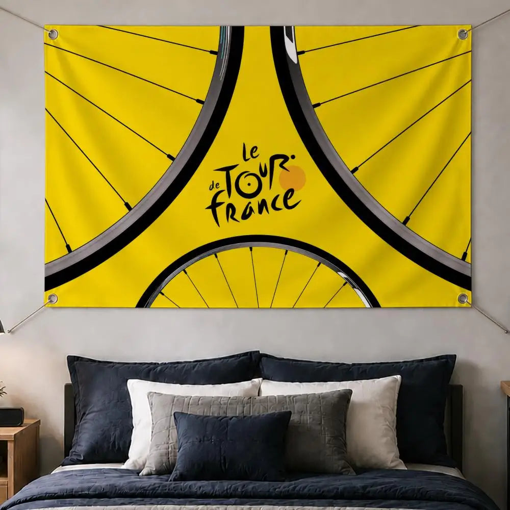 Tour De France Cycling Flag Banner – Indoor & Outdoor Decor Sports Flag Banner Axl