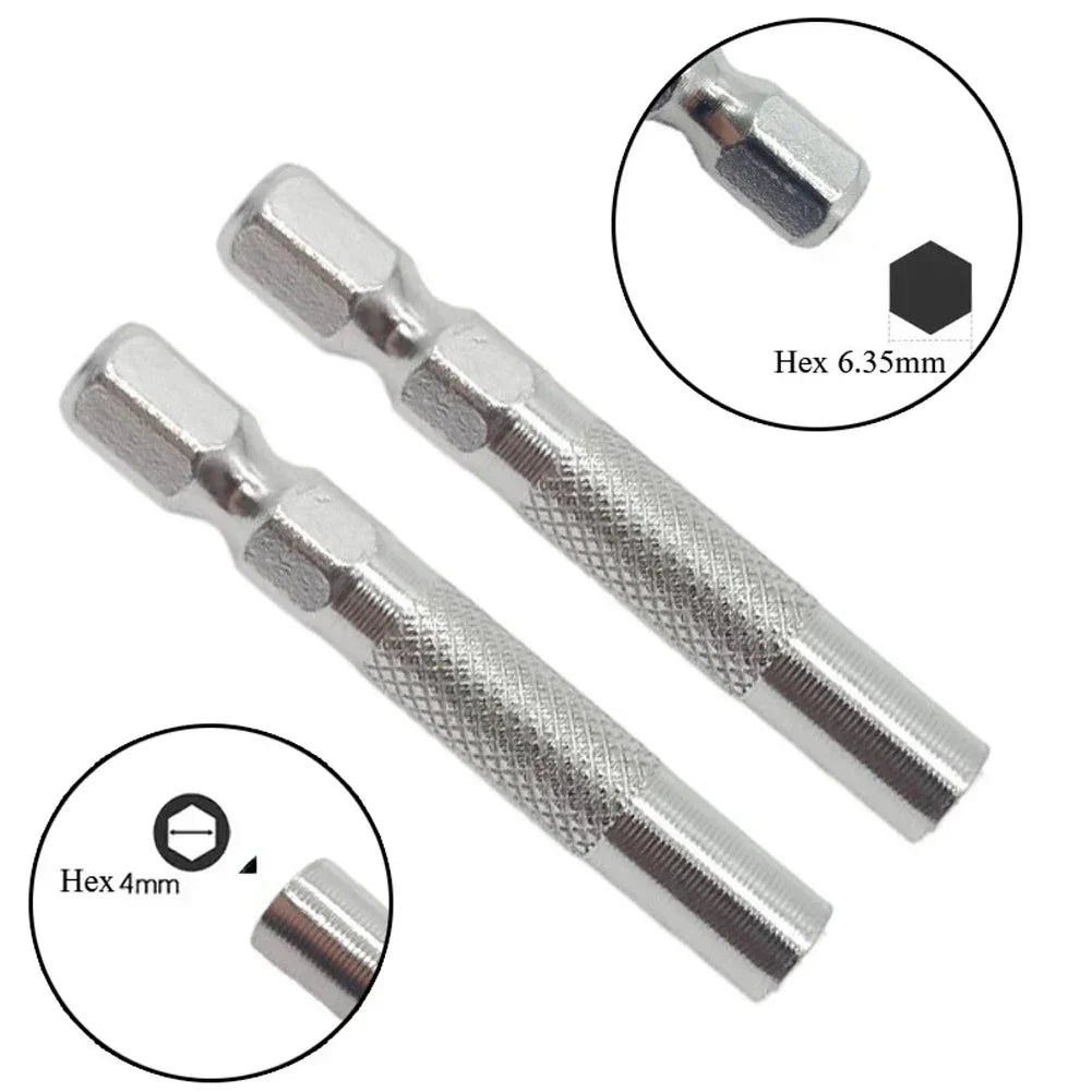 2-Pack 6.35mm to 4mm Magnetic Hex Bit Adapter – Screwdriver Bit Adapter Axl