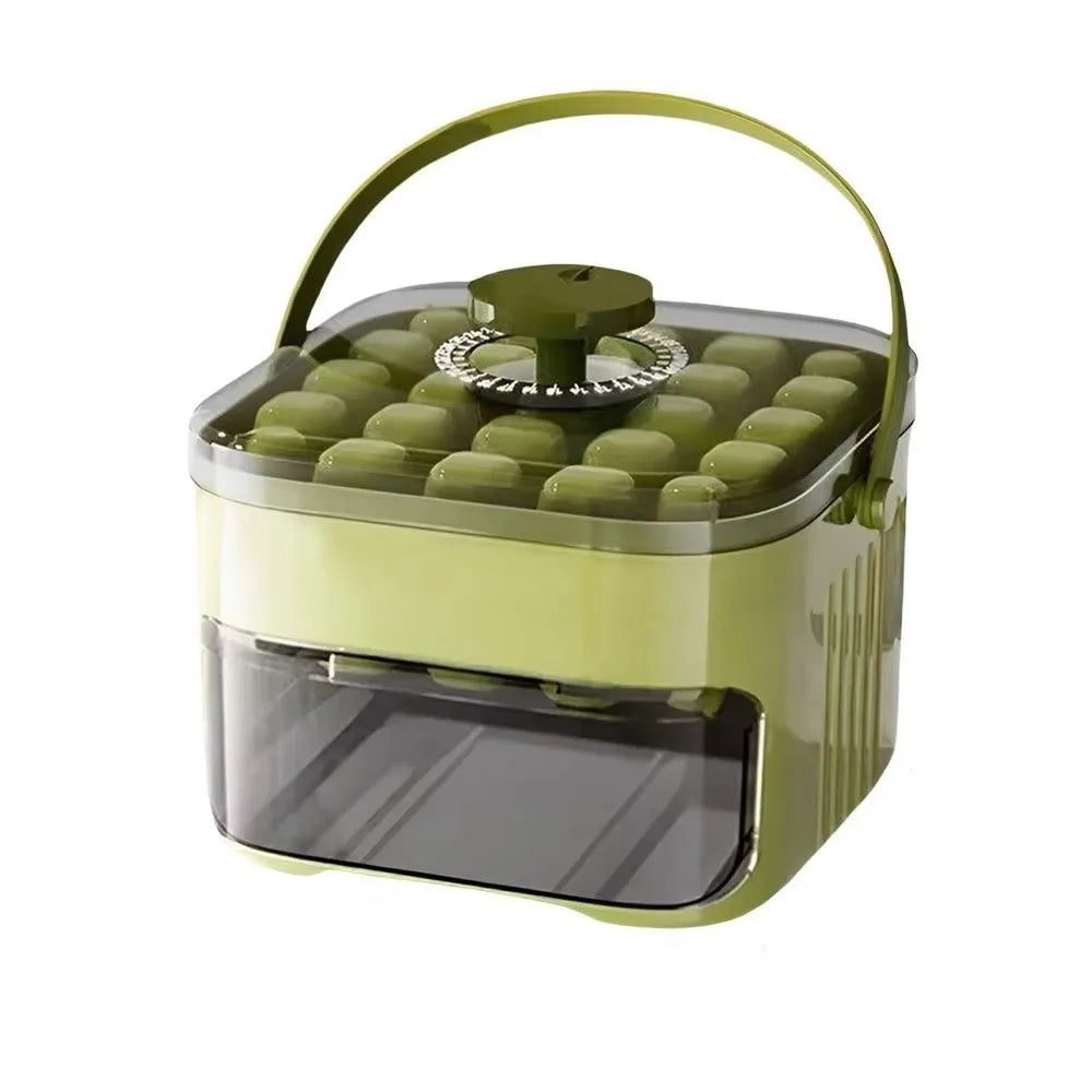 50-Grid Ice Cube Mold – Press Type Double Layer Storage Box Ice Cube Mold Axl Green
