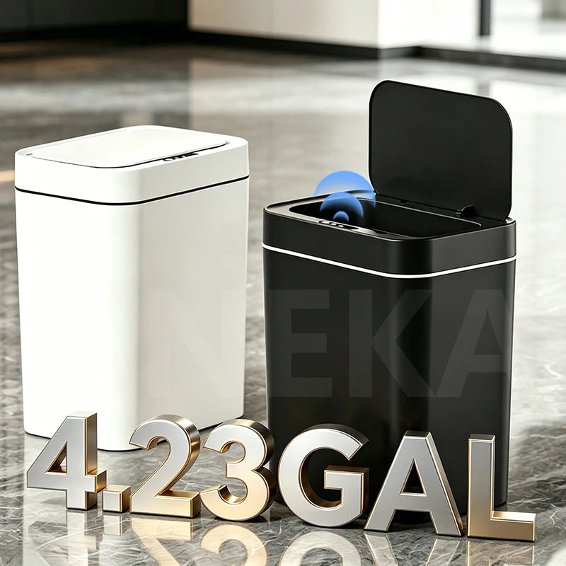 16L Smart Sensor Trash Can – Touchless Bathroom Waste Bin Sensor Trash Can Axl