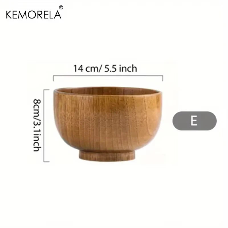 KEMORELA Natural Wooden Bowl – Salad, Rice & Fruit Serving Wooden Serving Bowl Axl G