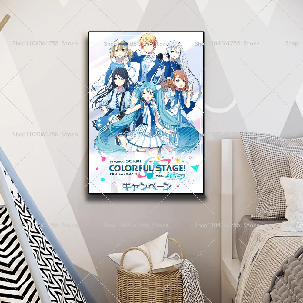 Anime Project Sekai Wall Poster – Self-Adhesive Waterproof Sticker Wall Art Poster Axl