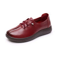 Women's Genuine Leather Loafers – Flat Slip-On Moccasin Shoes Women's Leather Loafers Axl Wine red 7.5 CN