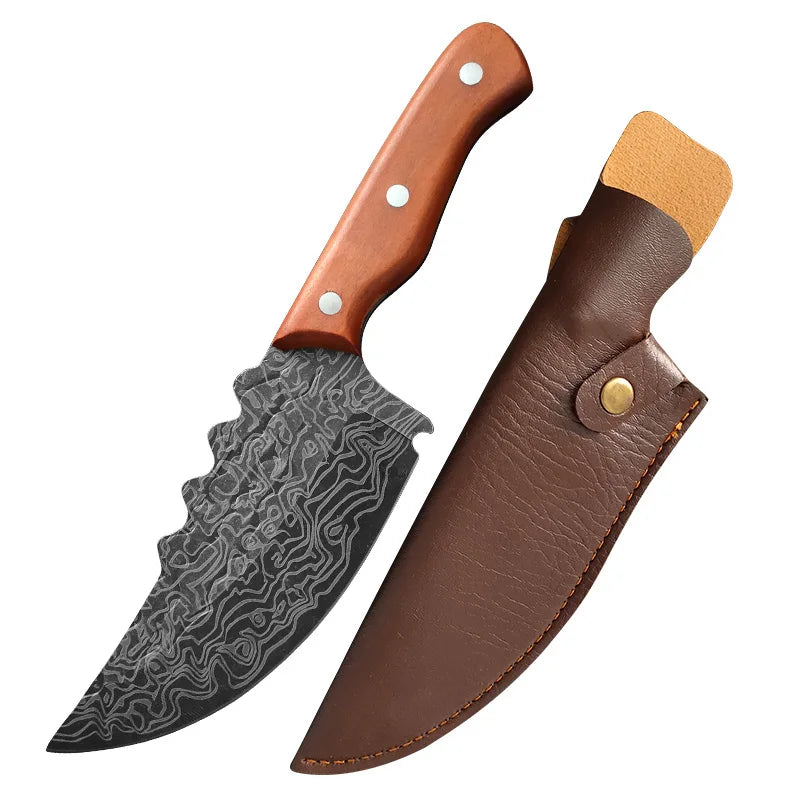 Damascus Forged Chef Knife – Sharp Wooden Handle Kitchen Knife Chef Kitchen Knife Axl Knife B