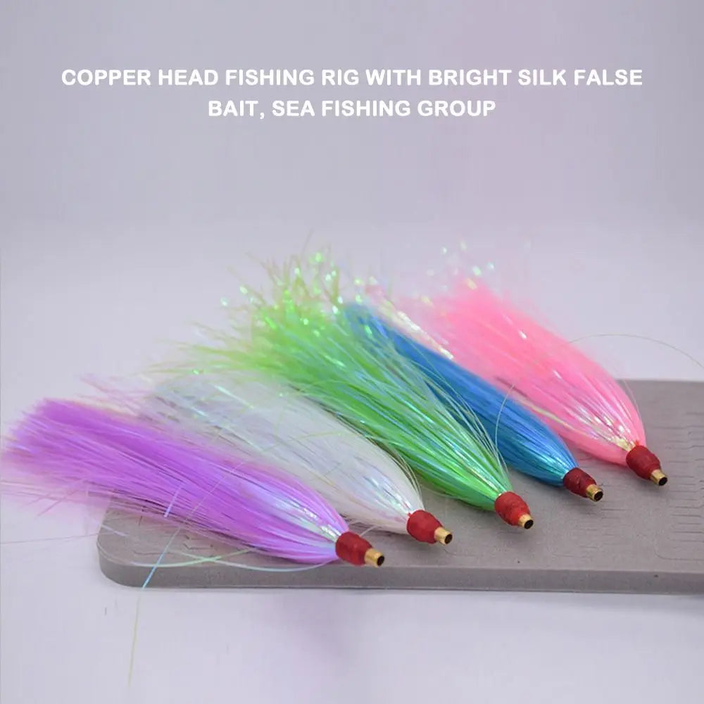 10-Piece Bucktail Teaser Jig Lures – Flash Skirt Bait Fishing Kit Fishing Lure Kit Axl