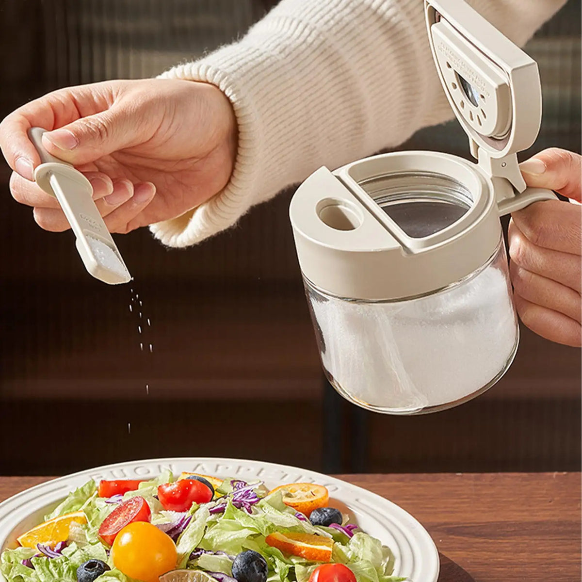 Moisture-Proof Seasoning Jar with Spoon | 380ml Spice Container Spice Storage Jar Axl