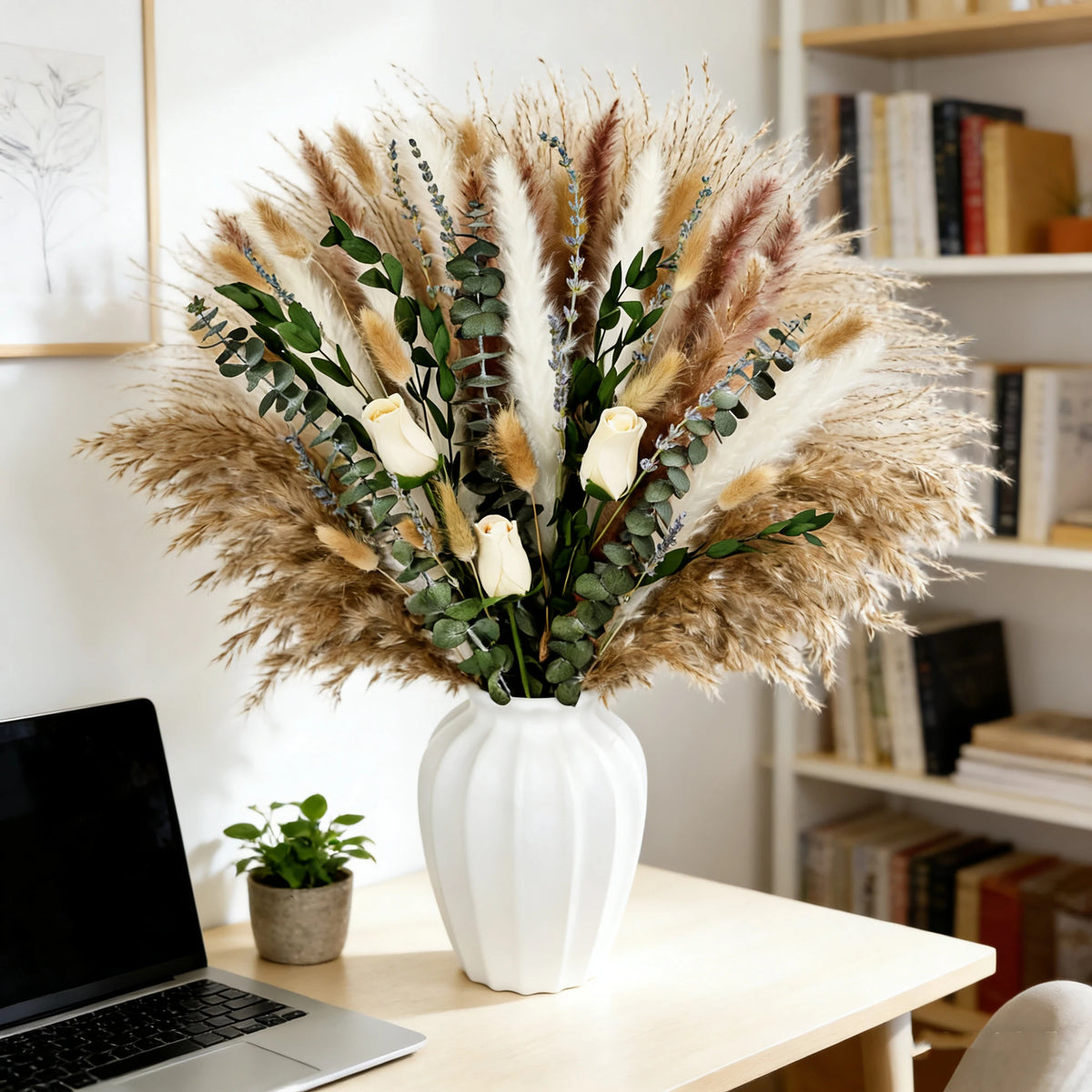 Dried Palm Leaf Bouquet – Wedding & Home Décor Flowers Dried Flower Bouquet Axl C