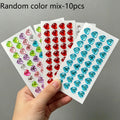 3D Heart Rhinestone Stickers – Self-Adhesive Crystal Gems 36pc Rhinestone Stickers Axl Mixed Color-10pcs