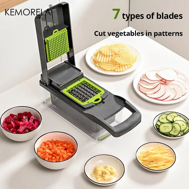 KEMORELA 12-in-1 Vegetable Chopper Slicer Dicer & Shredder Vegetable Chopper Axl